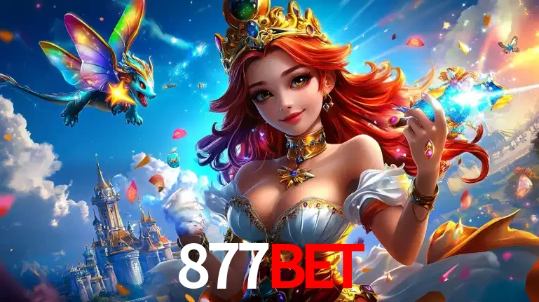 A princesa de um reino de fantasia mágico, com seu pequeno dragão, apresentando um mundo de prêmios encantados nos jogos de caça-níqueis do cassino 877BET.